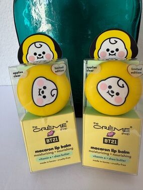 The Crème Shop BT21 Macaron Lip Balm — Banana Milk Moisturizing Balm Bindle of 2